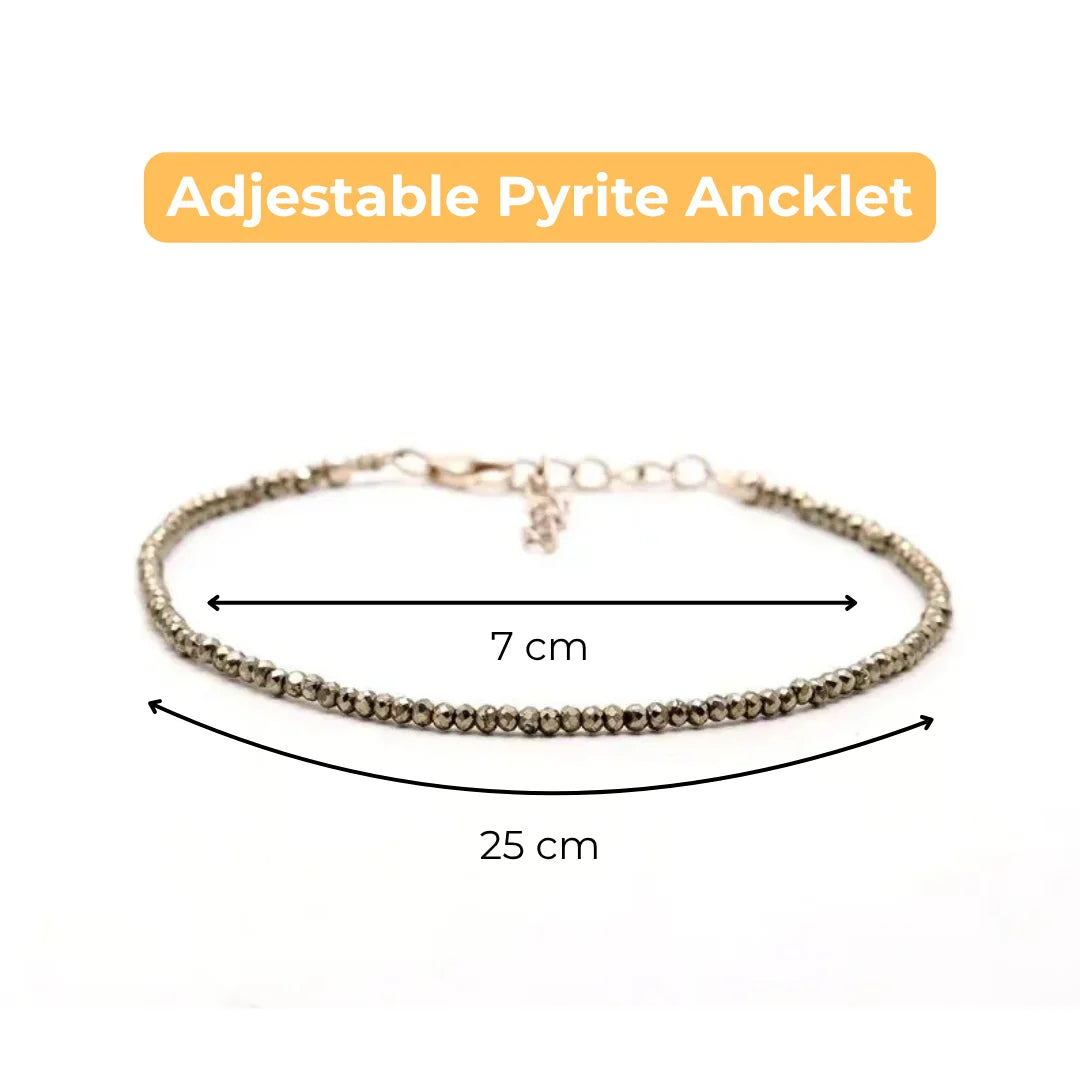 Prosperity Pyrite Anklet – For wealth, protection & radiant confidence