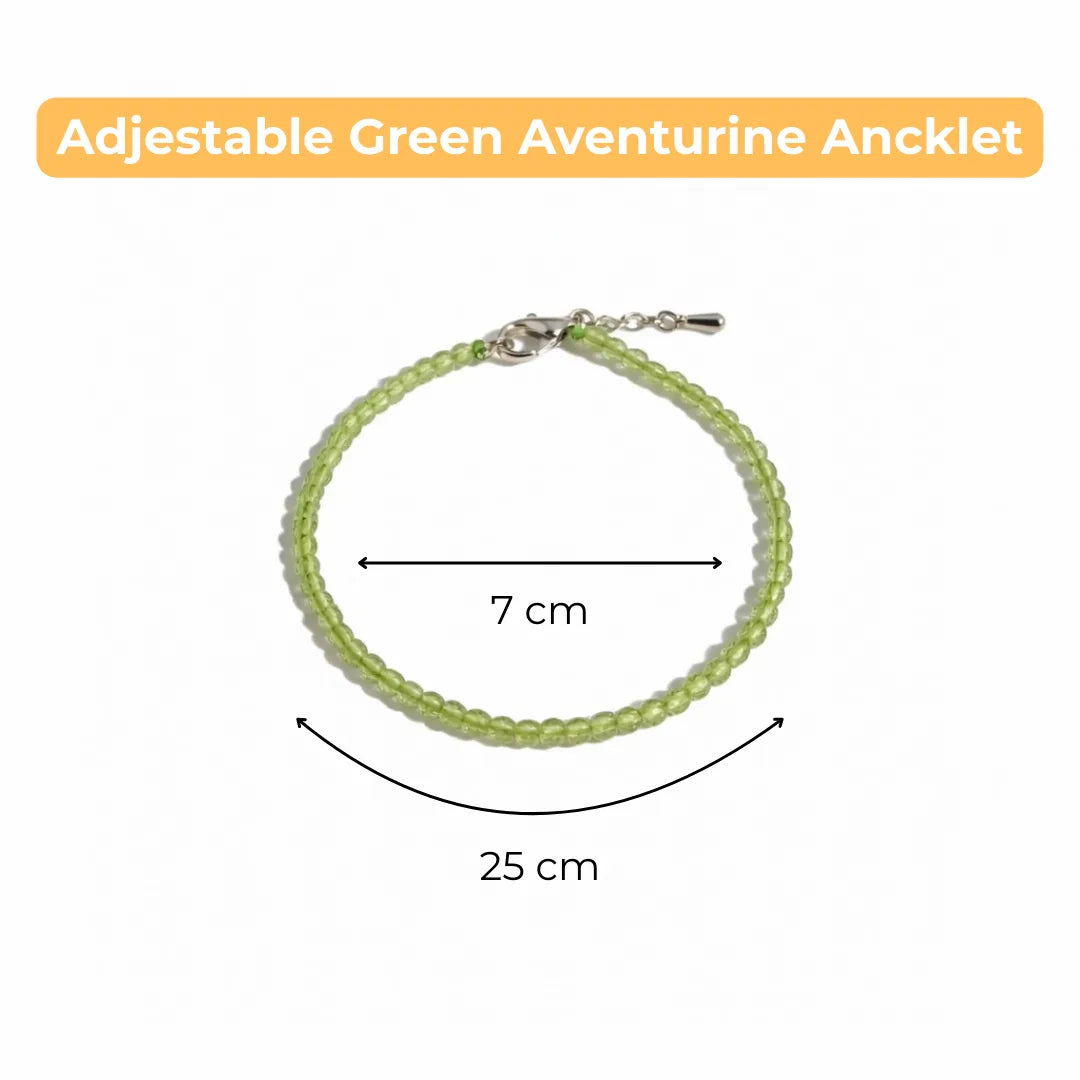 Celestial Green Peridot Anklet 3mm โ For spiritual alignment & joyful flow