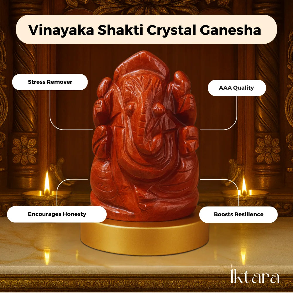 Vinayak Shakti – Red Jasper Ganesha (AAA Quality)