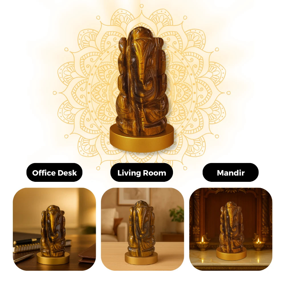 Vinayak Shakti – Tiger’s Eye Ganesha (AAA Quality)