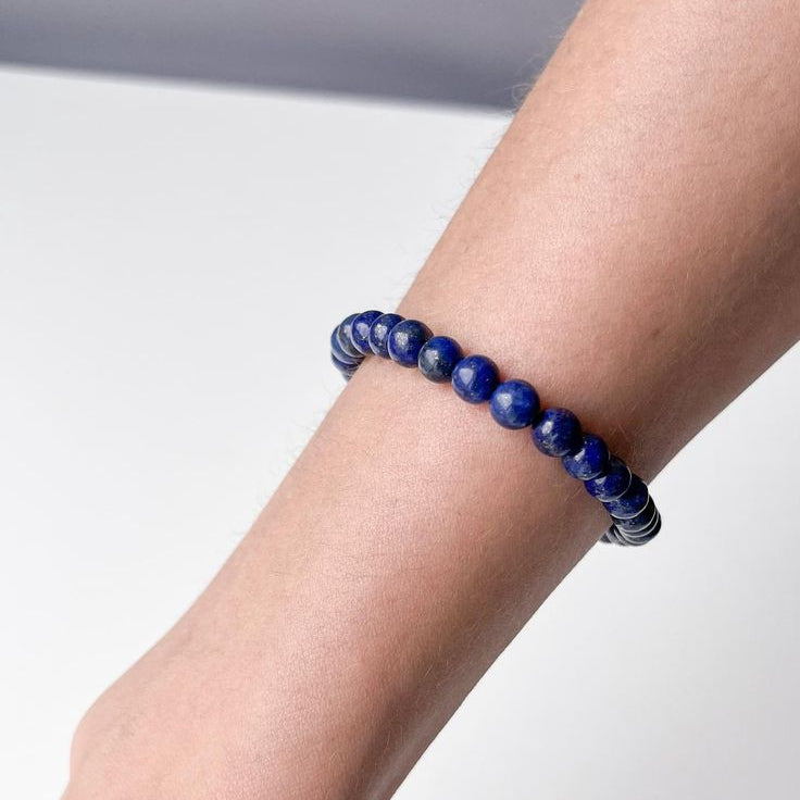 Lapis Lazuli Round 8MM Bead Bracelet for Harmony & Healing