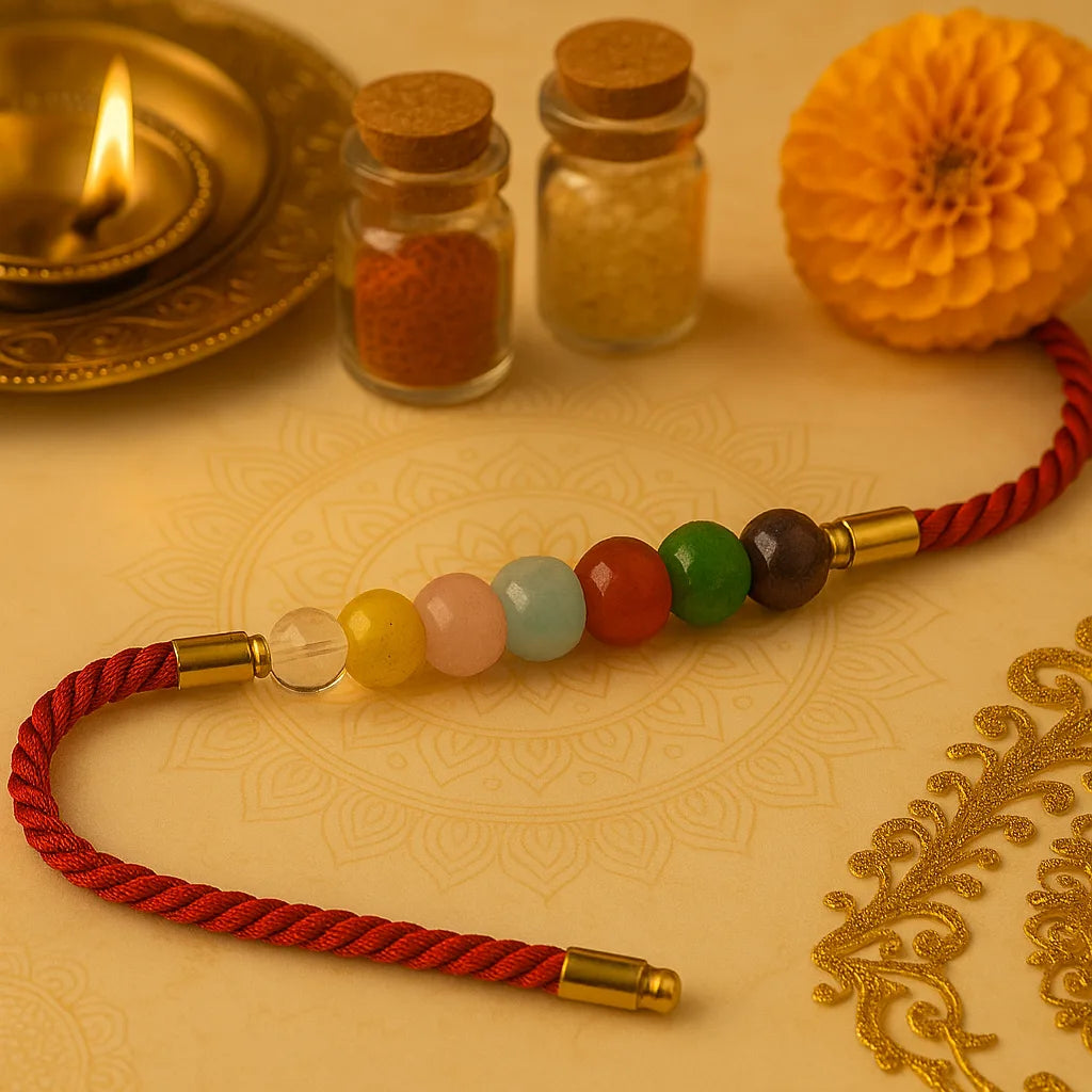 7 Chakras Natural Stone Rakhi