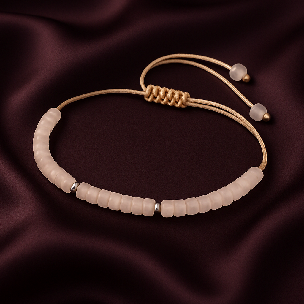 Rose Quartz Braided Bracelet (Heals Heart & Attracts Love)