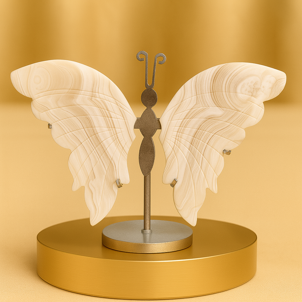 Serenity Wings - Natural Stone Butterfly Sculpture