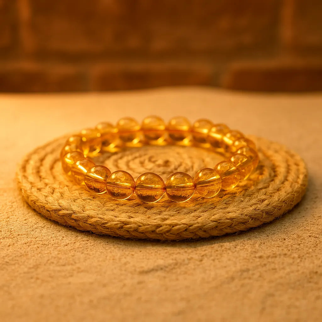 Citrine Round 8MM Bead Bracelet - Success & Abundance