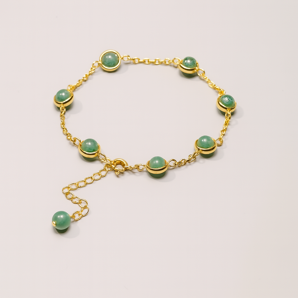 Abundance Glow Green Aventurine Chain Bracelet