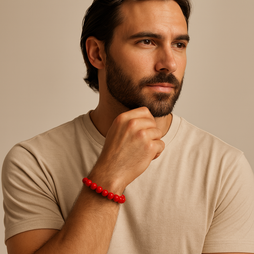 Natural Red Coral AAA Bracelet 8MM With Certificate