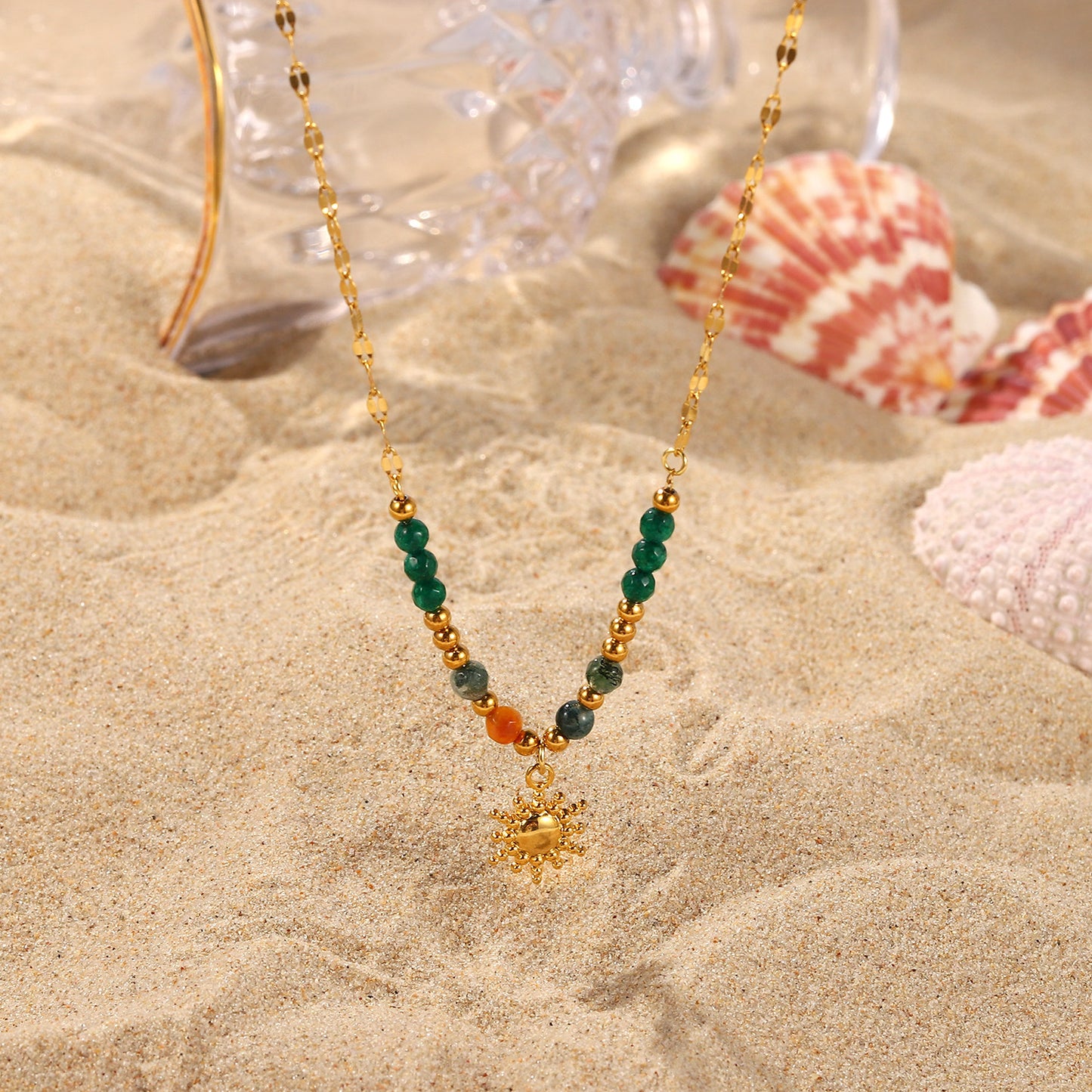 7 Chakra Sun Necklace (Balance, energy, and spiritual alignment)