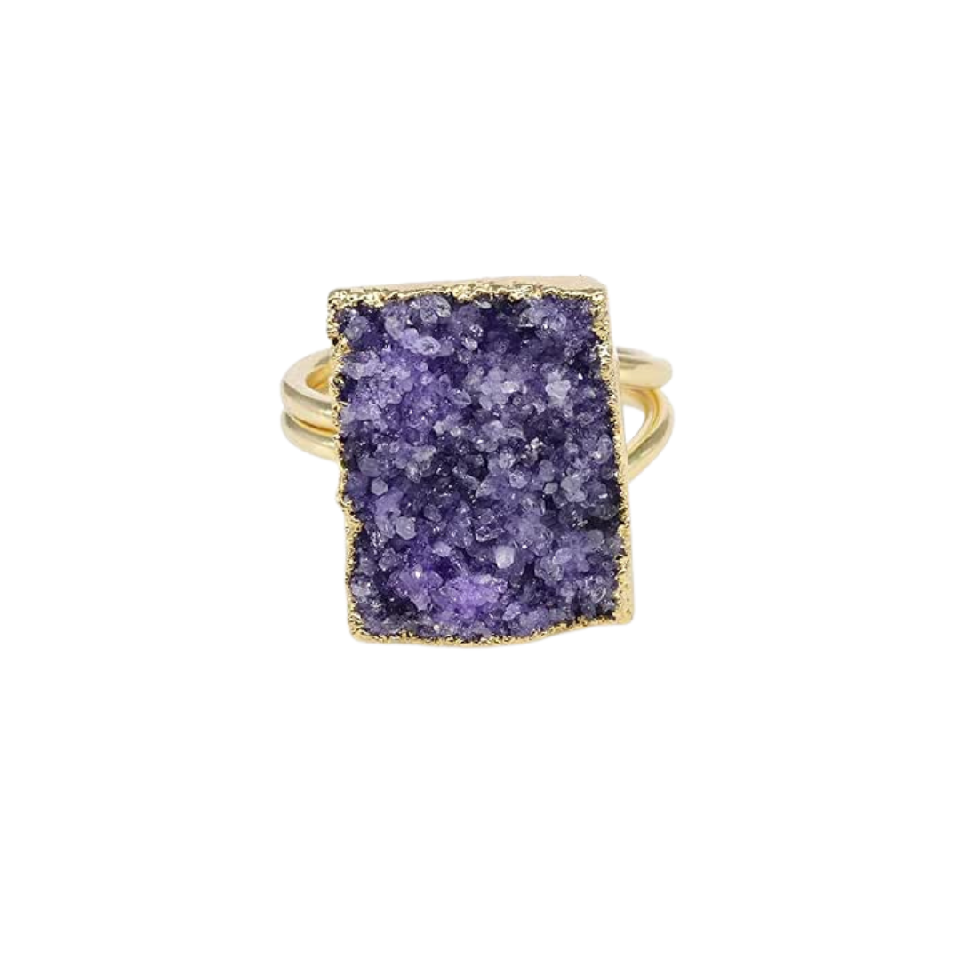 Maria Statement Ring Natural Druzy Gemstone
