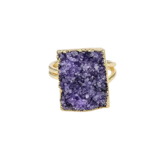 Maria Statement Ring Natural Druzy Gemstone