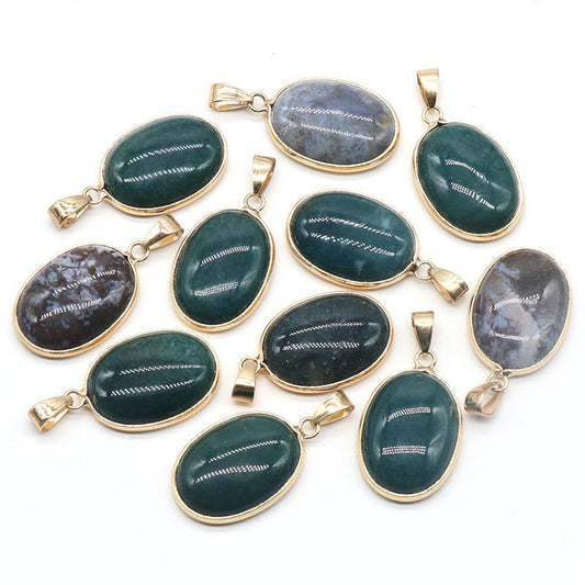 Indian Agate (Aqeek) Pendant Necklace for Growth, Prosperity, Harmony