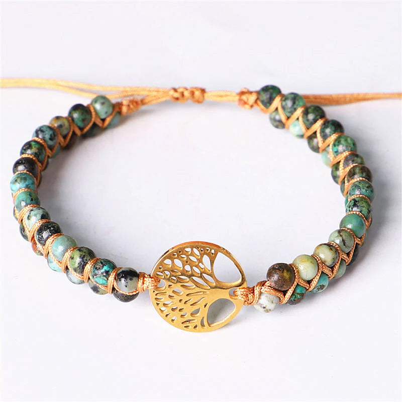African Turquoise Tree of Life Bracelet (100% Natural)