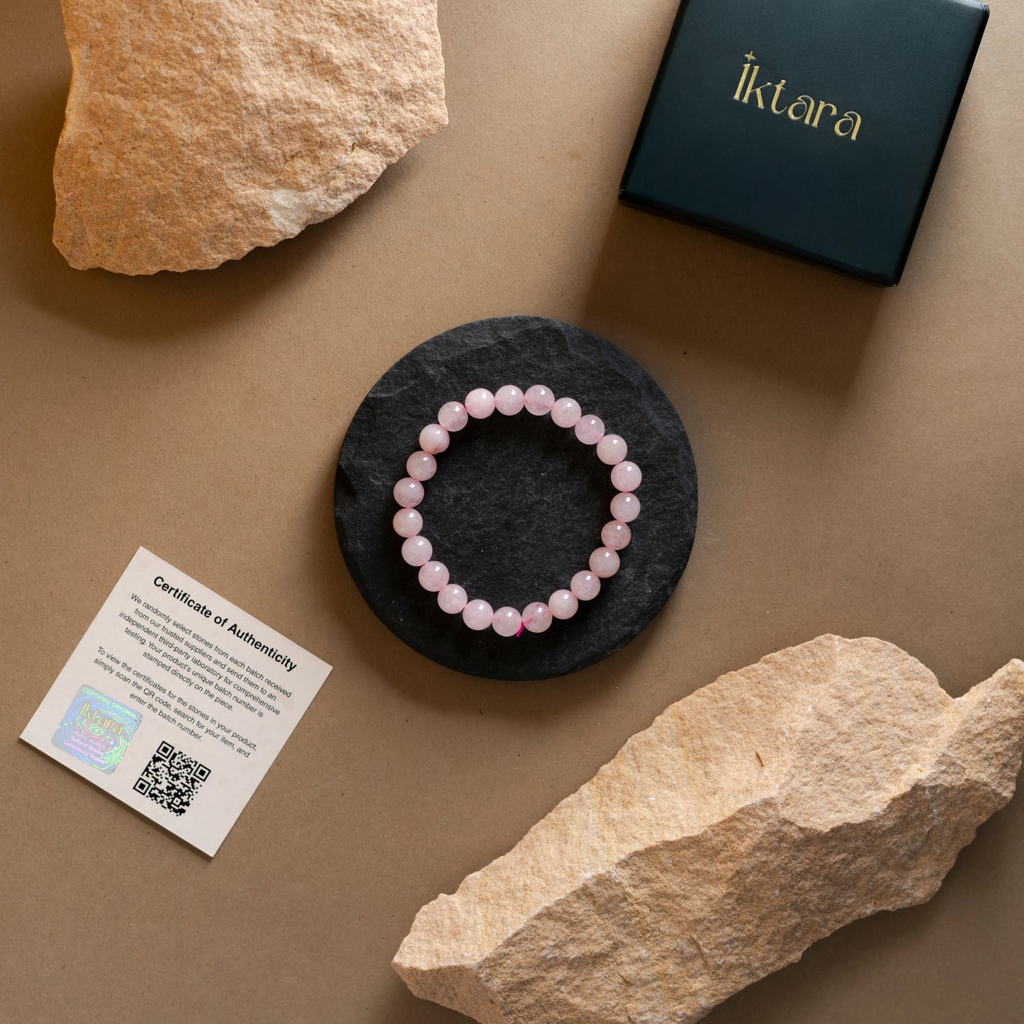 Rose Quartz Love Harmony Round 8MM Bead Bracelet
