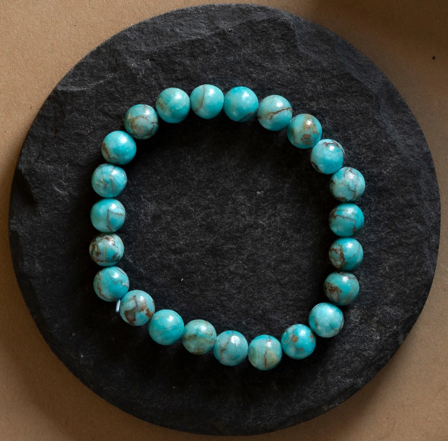 Natural African Turquoise Bracelet 8mm With Certificate