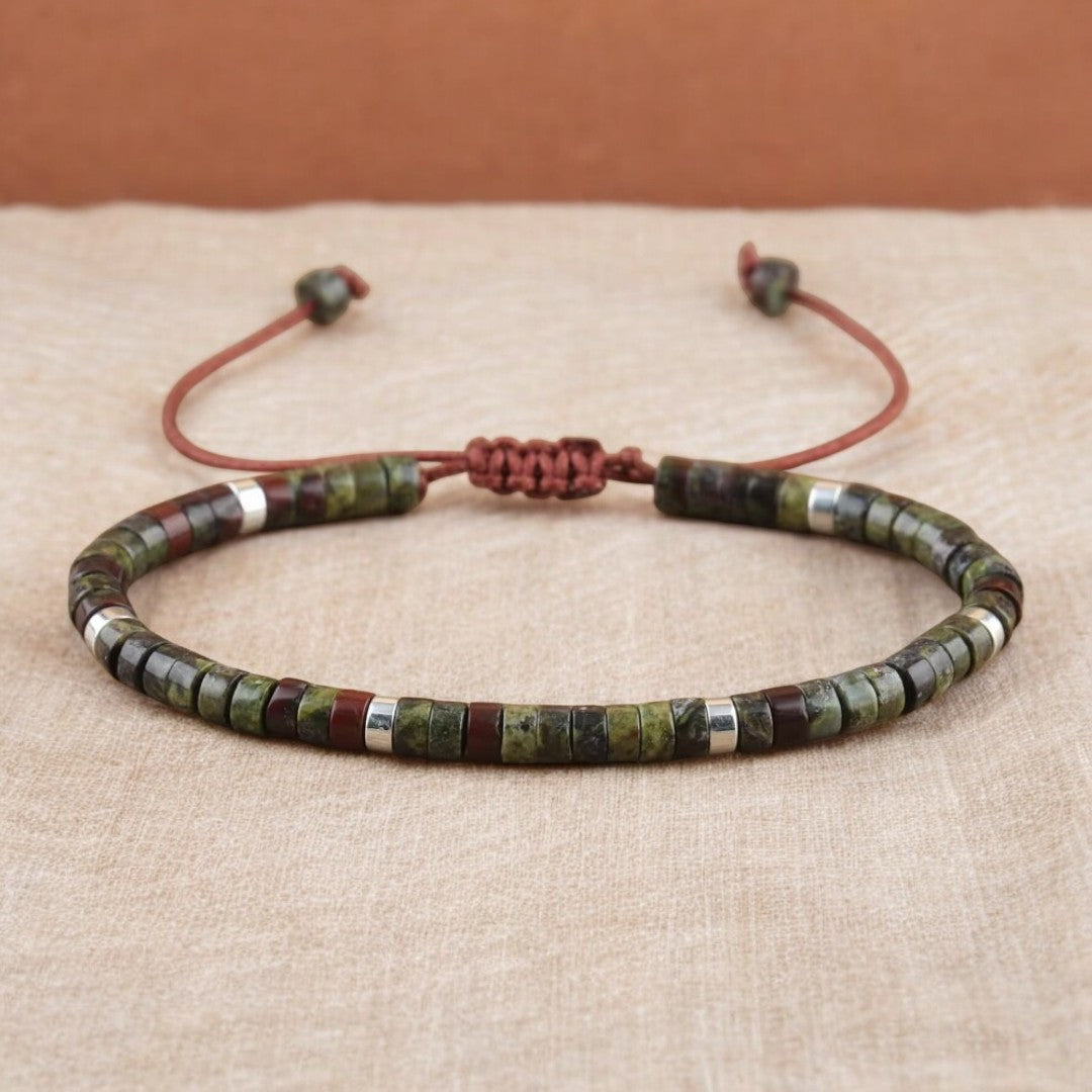 Dragon Blood Stone Braided Bracelet for Courage & Power