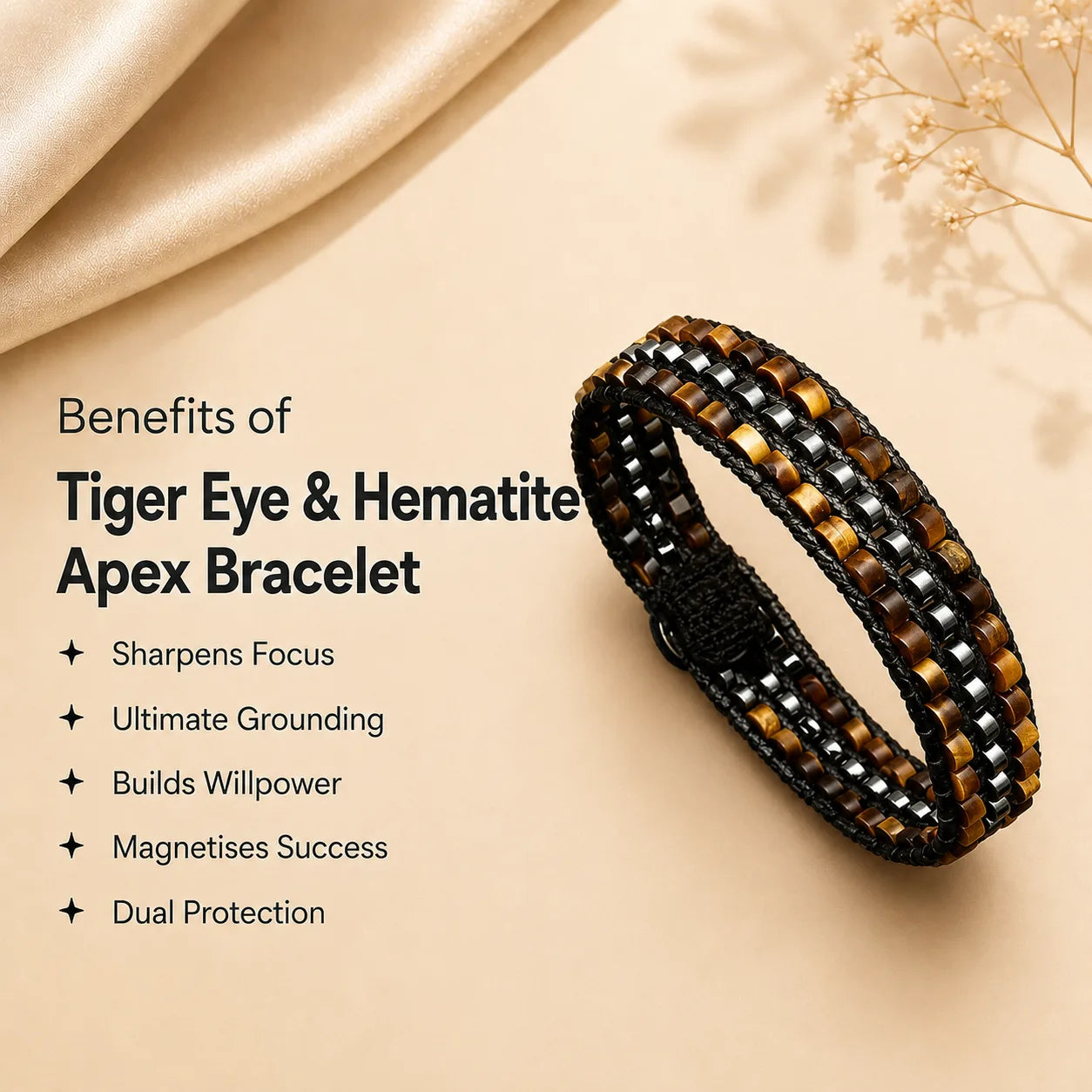 Tiger Eye & Hematite Apex Bracelet