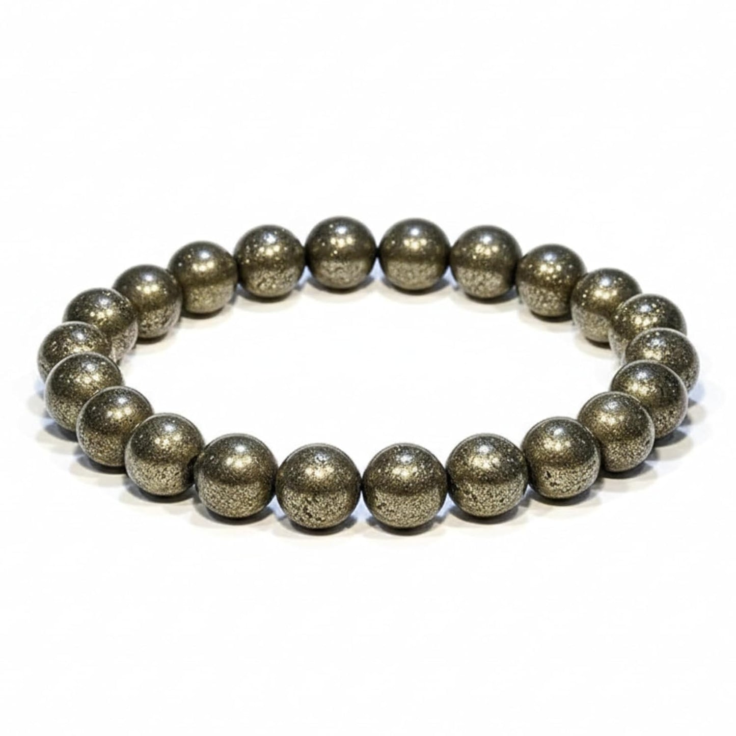 Pyrite Round 8MM Bead Bracelet - Confidence & Wealth