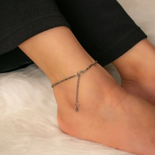 Prosperity Pyrite Anklet – For wealth, protection & radiant confidence