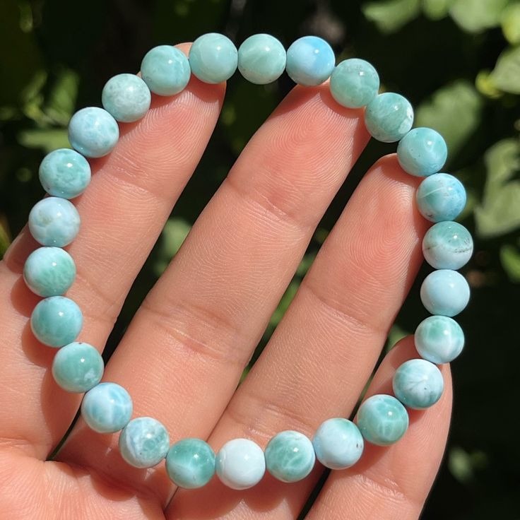 Natural Larimar AAA Bracelet 8MM With Certificate
