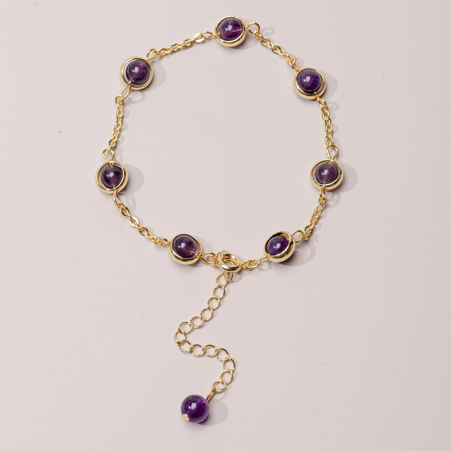 Crown Radiance Amethyst Chain Bracelet