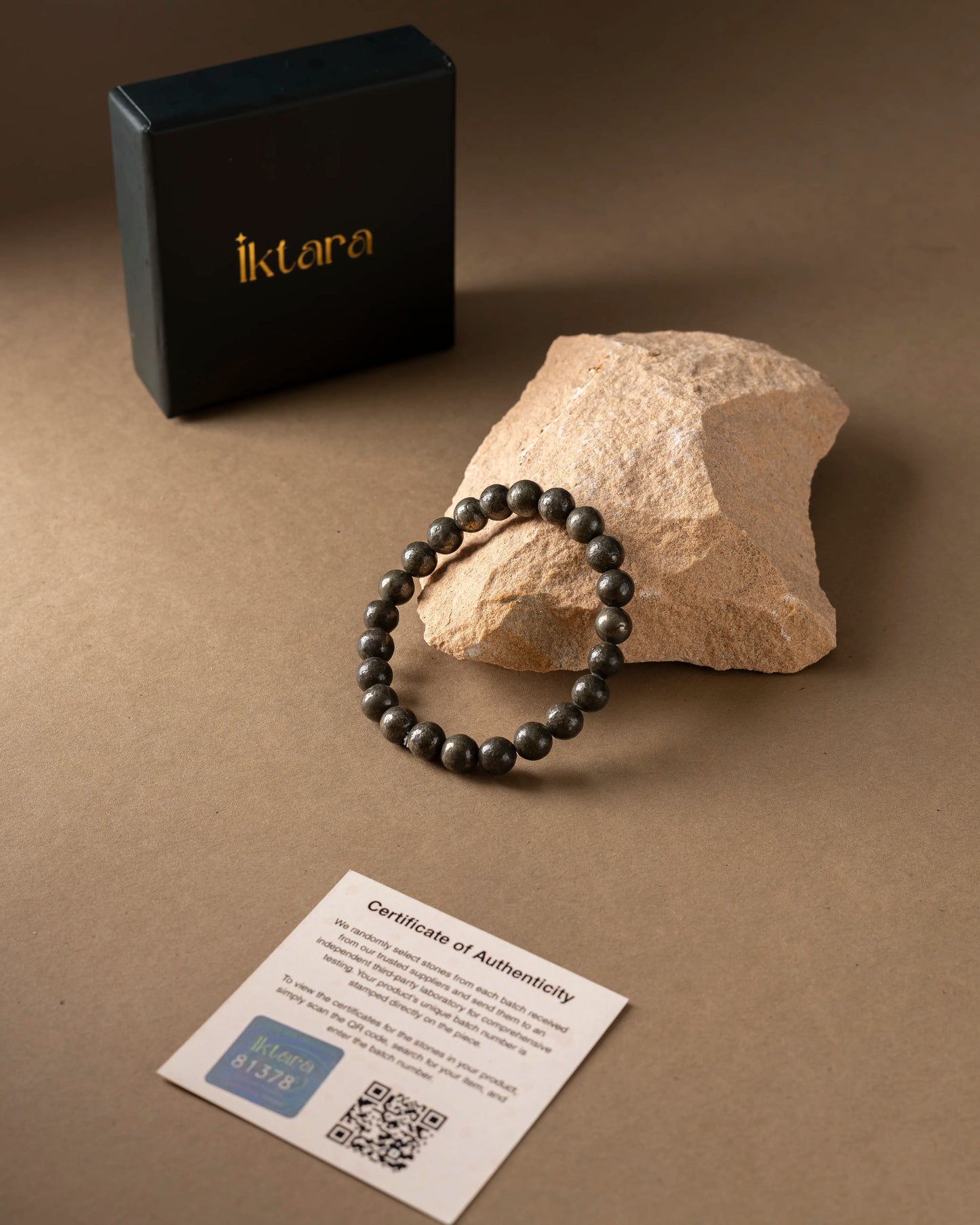 Pyrite Round 8MM Bead Bracelet - Confidence & Wealth