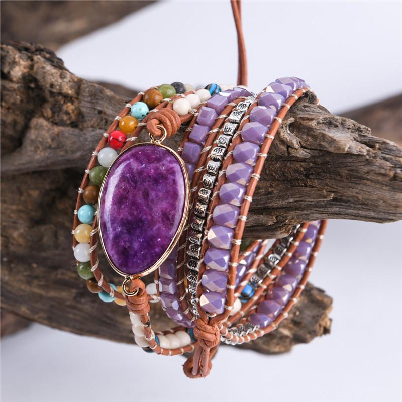 Amethyst Boho Wrap Bracelet for Healing & Balancing