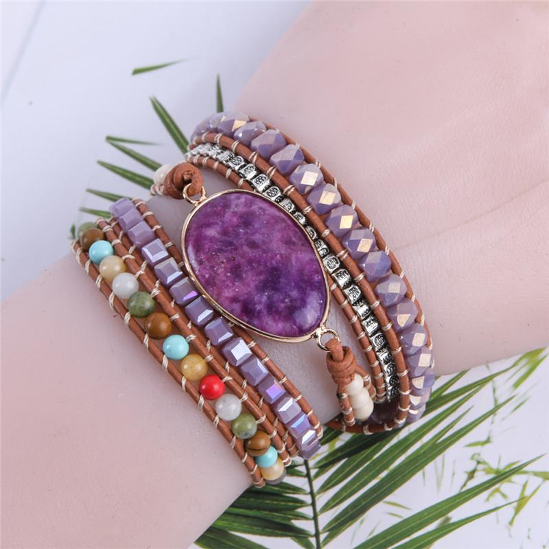 Amethyst Boho Wrap Bracelet for Healing & Balancing