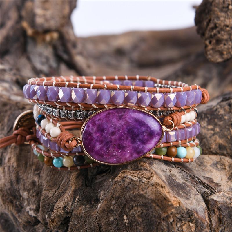Amethyst Boho Wrap Bracelet for Healing & Balancing
