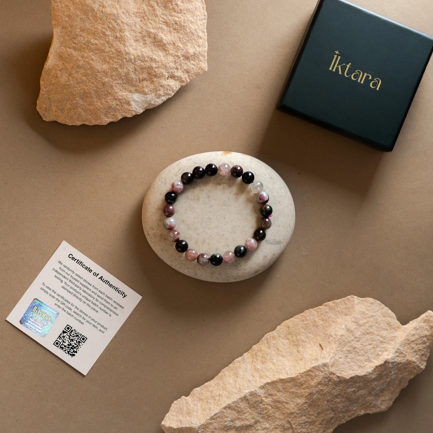 Natural Watermelon Tourmaline AAA Bracelet 8MM With Certificate