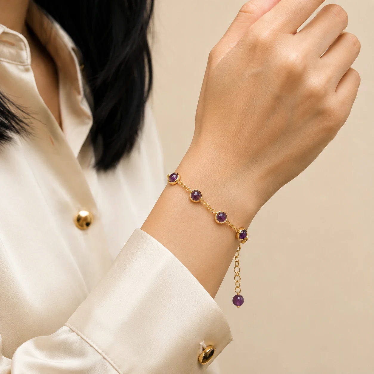 Amethyst Mind & Calm Energy Chain Bracelet