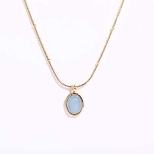 Aquamarine Pendant Necklace for Courage