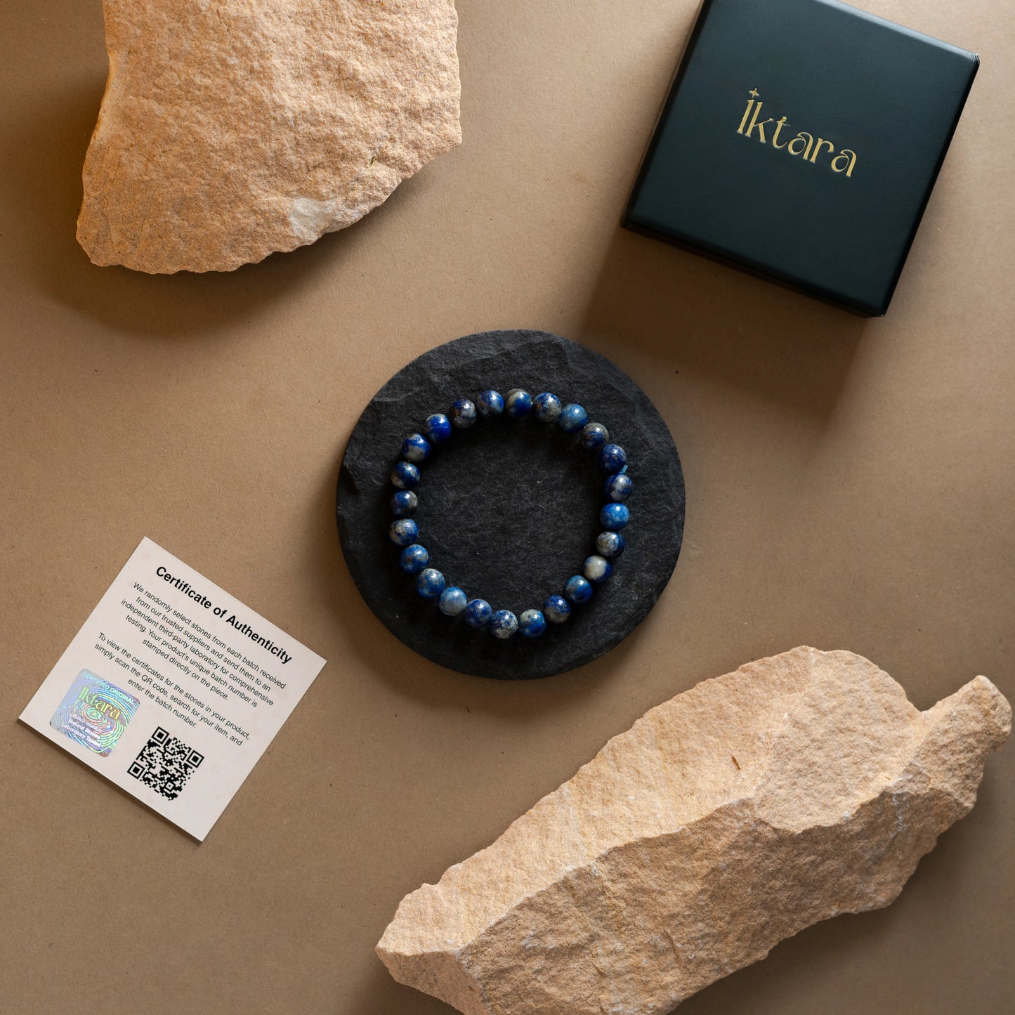 Lapis Lazuli Round 8MM Bead Bracelet for Harmony & Healing