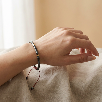 Hematite Braided Bracelet (For Strength, Stability, & Energetic) - Lifestyle F
