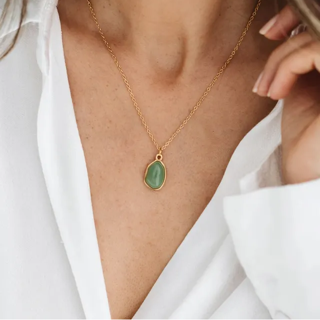 Green Jade Pendant Necklace for Luck & Prosperity