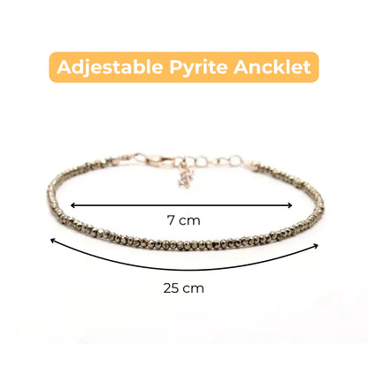 Prosperity Pyrite Anklet – For wealth, protection & radiant confidence