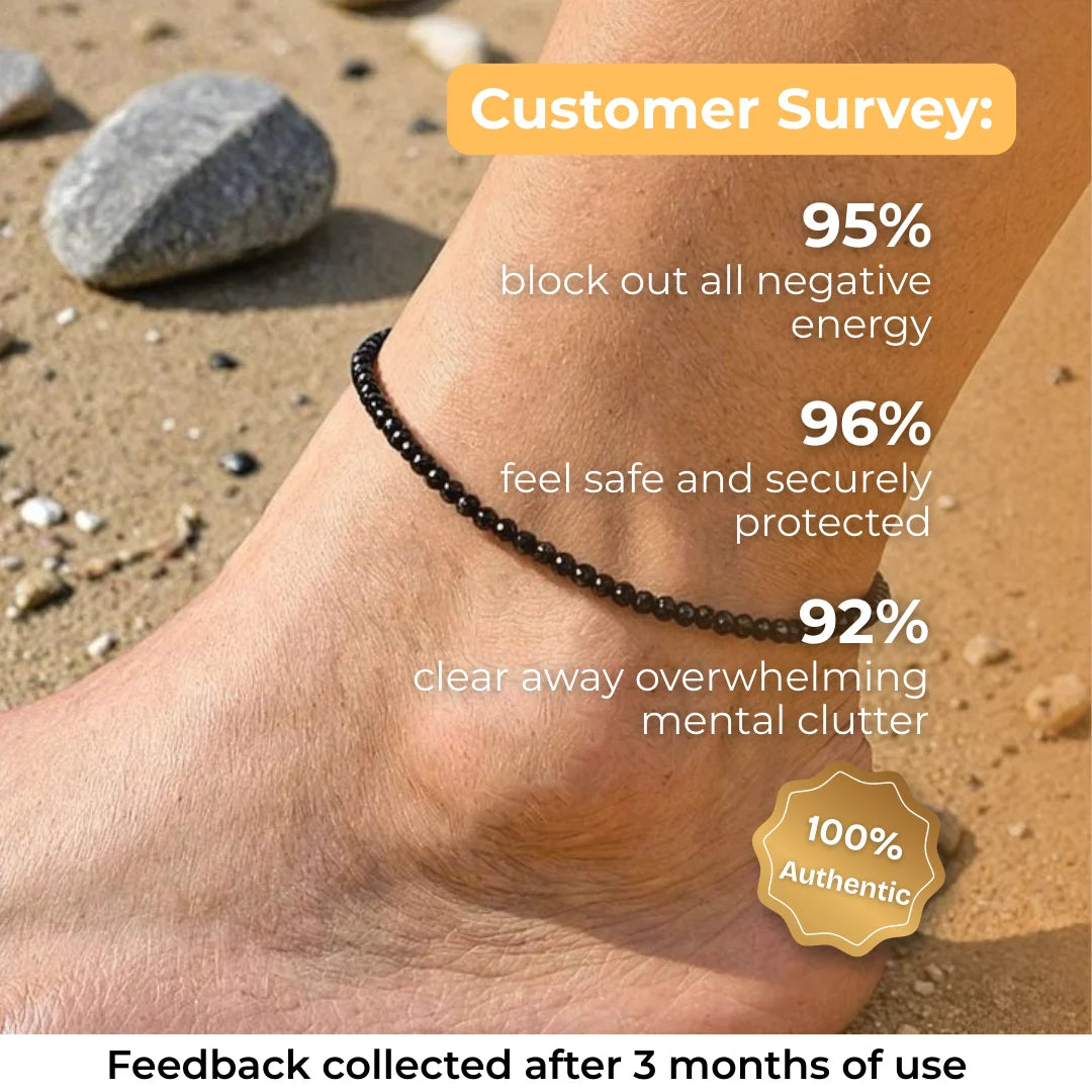 Black Obsidian Anklet – For energy cleansing, balance & defense