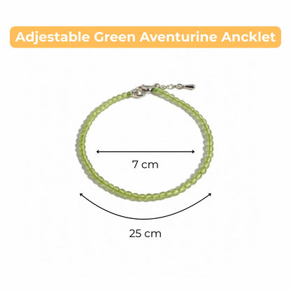 Celestial Green Peridot Anklet 3mm – For spiritual alignment & joyful flow