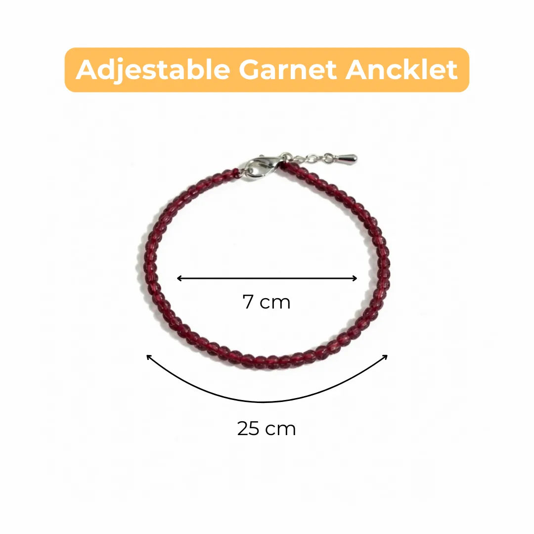 Eternal Love Garnet Anklet 3mm – For devotion, compassion & heart healing