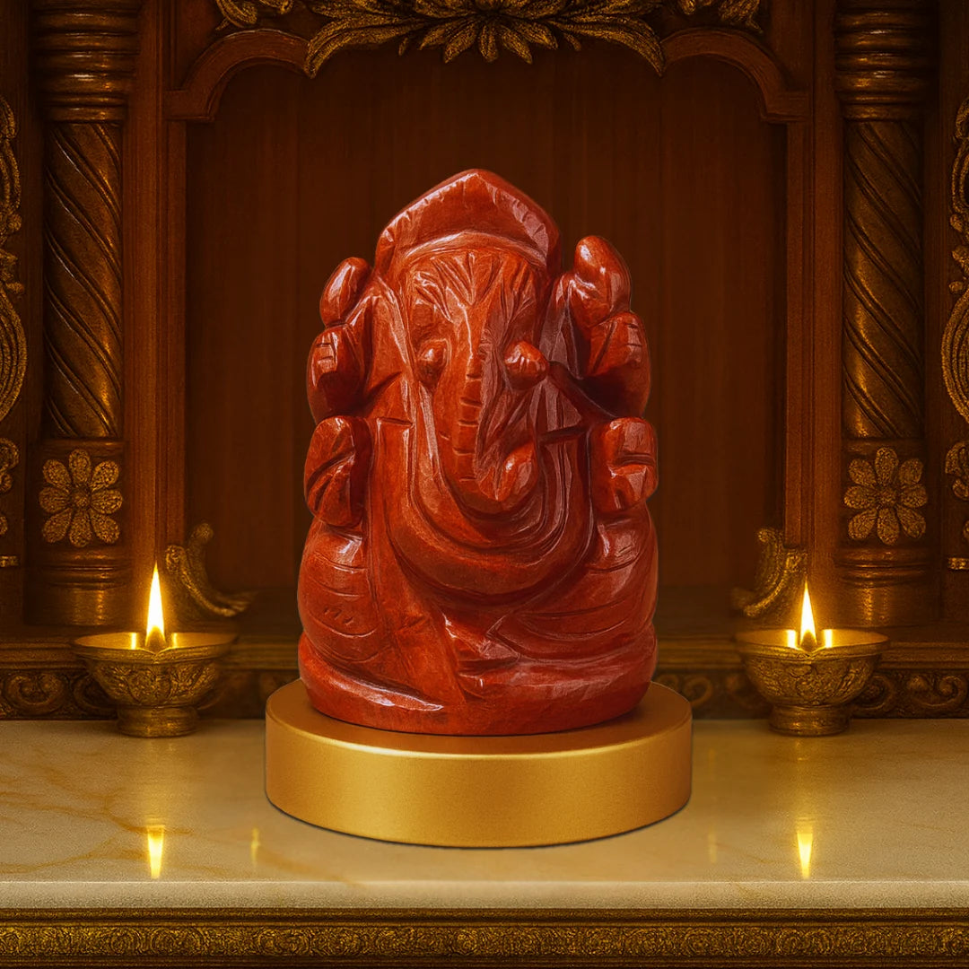 Vinayak Shakti – Red Jasper Ganesha (AAA Quality)