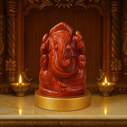 Vinayak Shakti – Red Jasper Ganesha (AAA Quality)