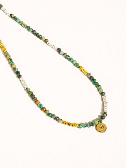 Green Jade Boho Handmade Stone Eye Necklace