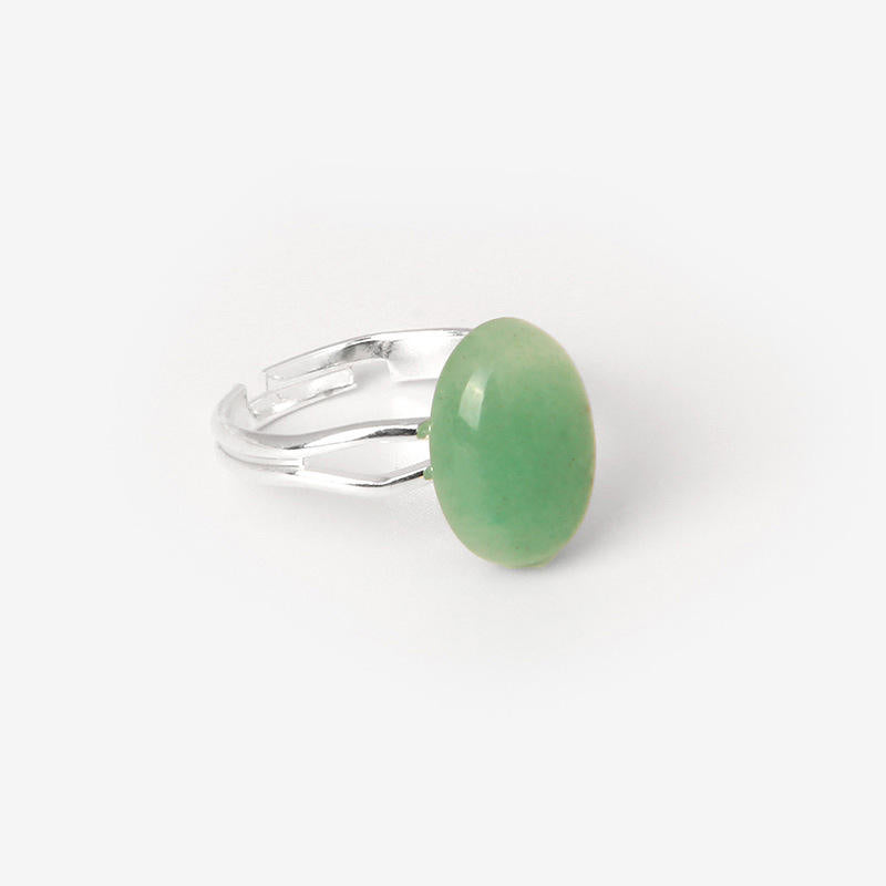 Aventurine Adjustable Ring for Abundance & Luck