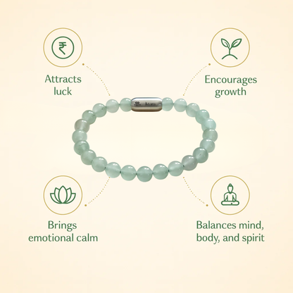 Green Aventurine Round 8MM Bead Bracelet – Aligns with Luck & Opportunities with Maglink