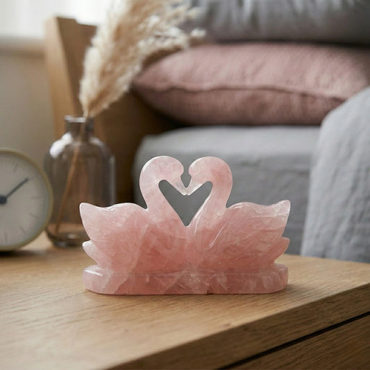 Blush Bond Swan Duo - Rose Quartz Love Birds