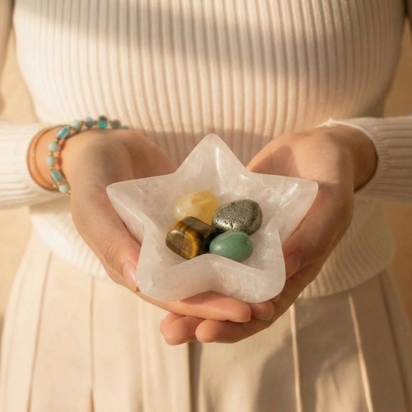 Money Magnet Crystal Kit - 4 Healing Stones + Selenite Bowl