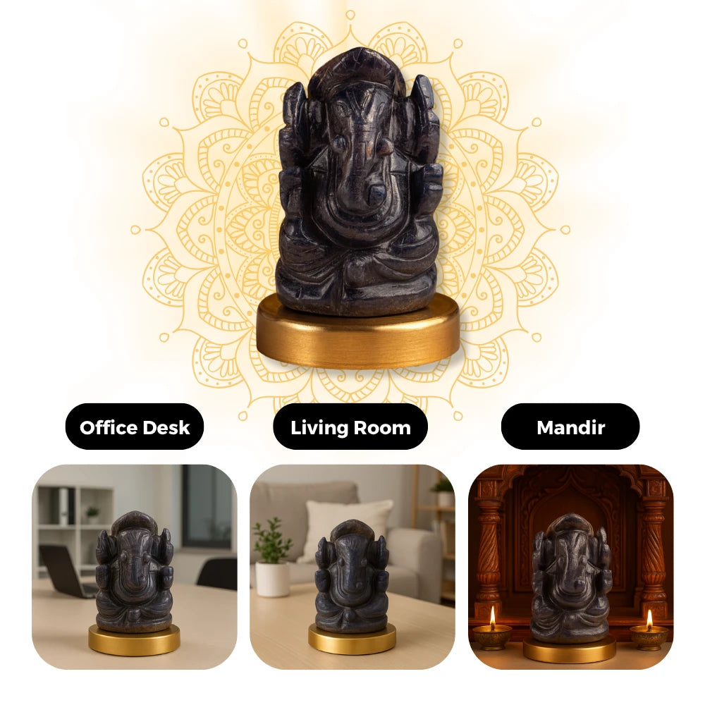 Vinayak Shakti – Blue Aventurine Ganesha (AAA Quality)