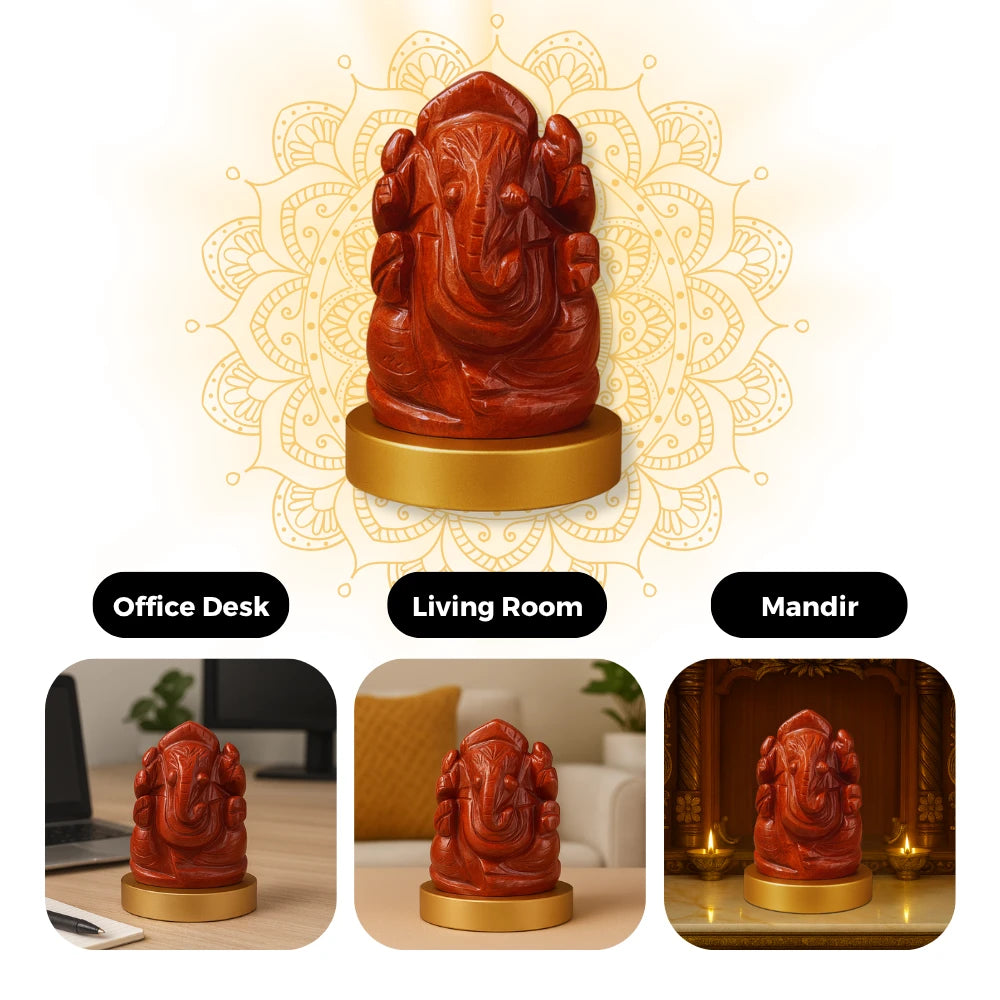 Vinayak Shakti – Red Jasper Ganesha (AAA Quality)