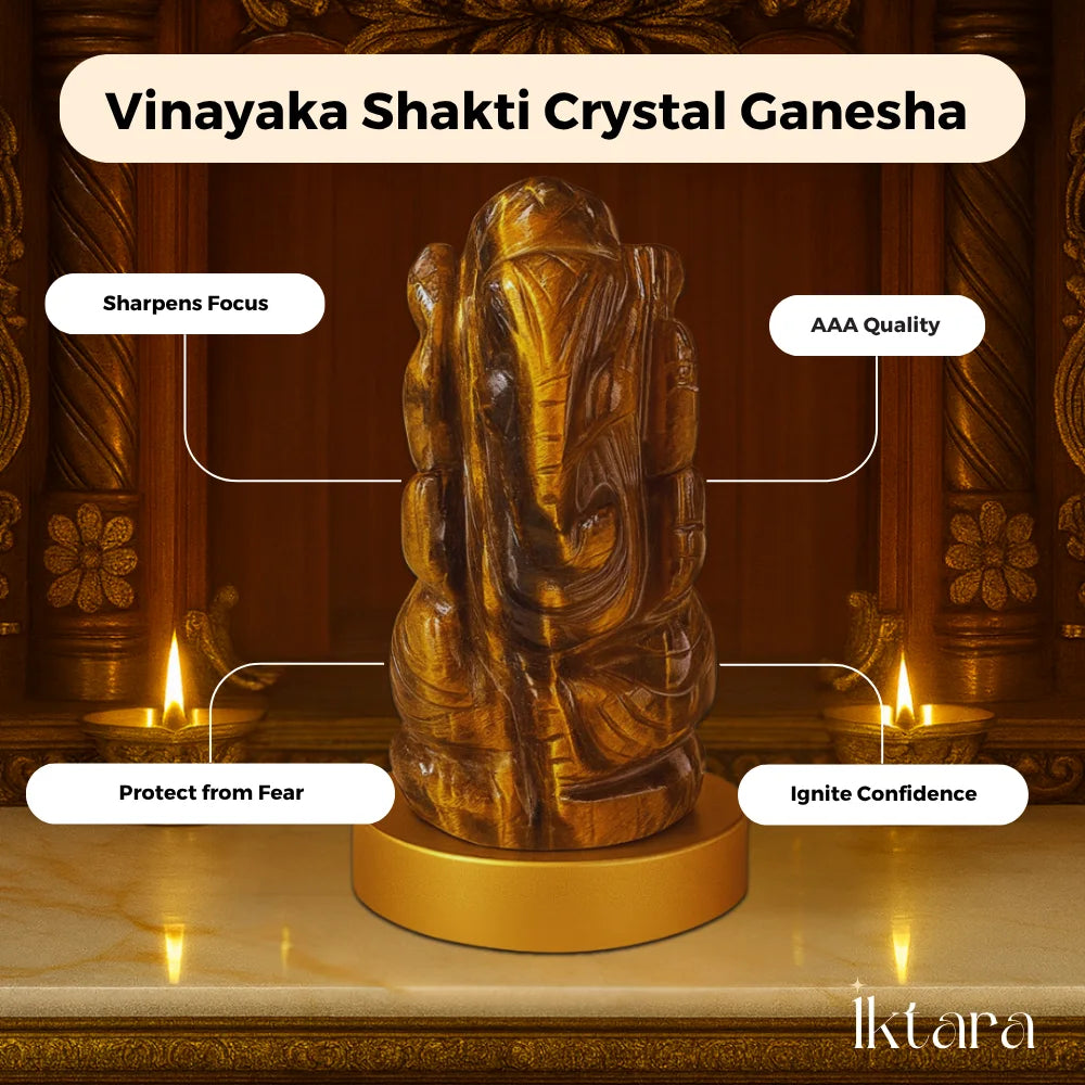 Vinayak Shakti – Tiger’s Eye Ganesha (AAA Quality)
