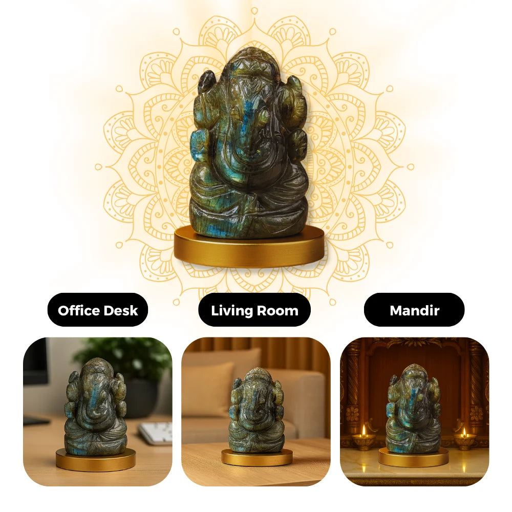 Vinayak Shakti – Labradorite Ganesha (AAA Quality)