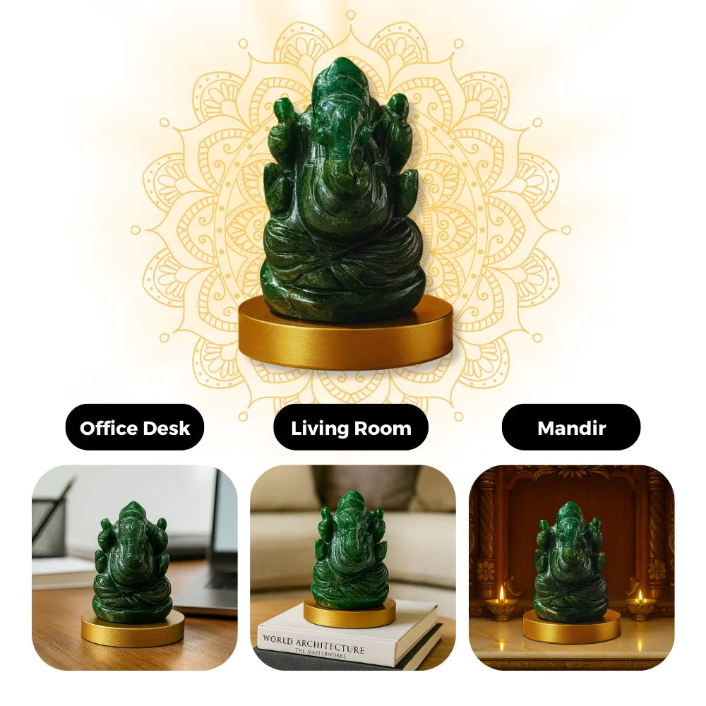 Vinayak Shakti – Green Jade Ganesha (AAA Quality)